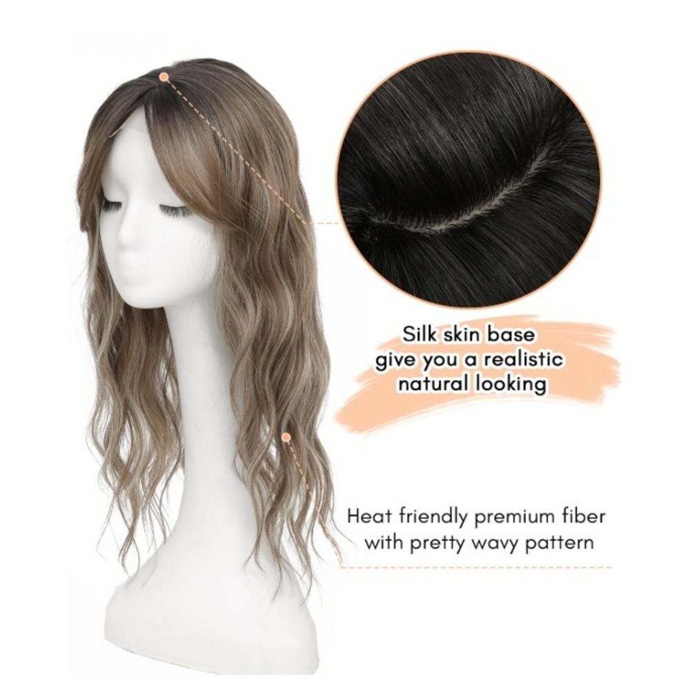 Wavy Clip-In Hair Extension - Ash Brown Balayage - Picture 5 of 7
